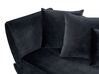 Left Hand Velvet Chaise Lounge with Storage Black MERI II_914236