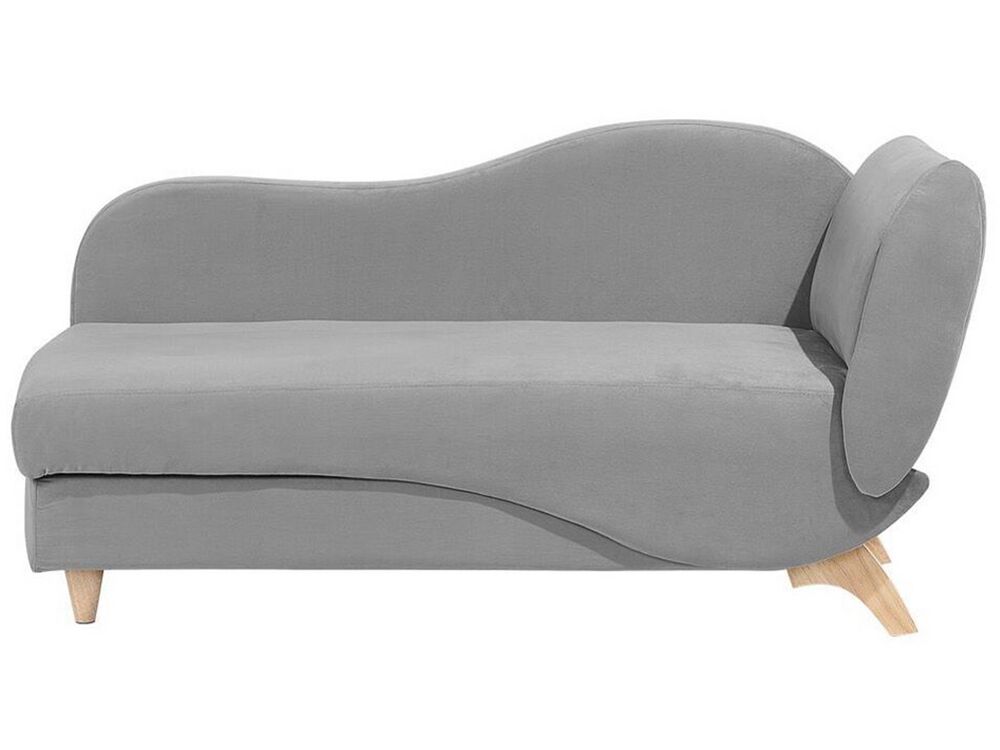 Right Hand Fabric Chaise Lounge with Storage Light Grey MERI Beliani