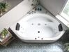 Bubbelhörnbadkar med LED-belysning 140 x 140 cm vit MEVES_870351
