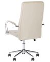 Faux Leather Office Chair Beige OSCAR_812089