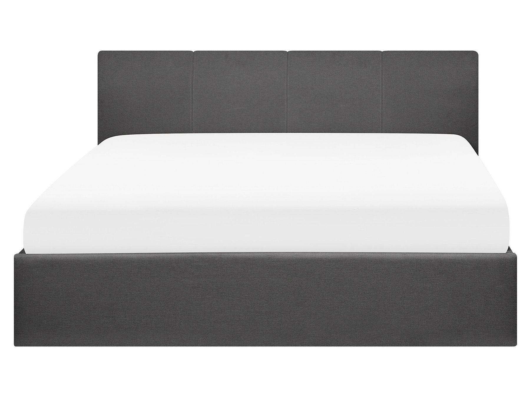 Fabric EU King Size Bed with Storage Grey ORBEY Beliani.co.uk