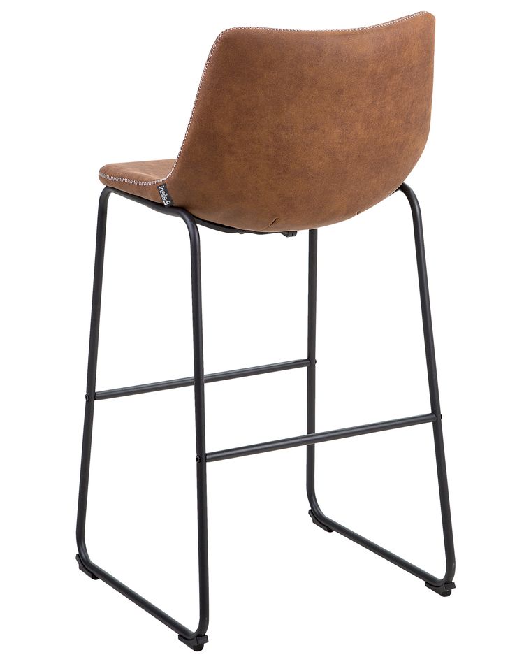 Set of 2 Fabric Bar Chairs Brown FRANKS Beliani.es