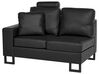 Canapé 6 places d'angle à droite en cuir noir STOCKHOLM II_893786