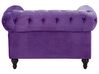 Fotel welurowy fioletowy CHESTERFIELD_705687