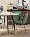 Set of 2 Velvet Dining Chairs Emerald Green RUBIO_810424