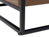 Soffbord med glasskiva 110 x 55 cm mörkt trä/svart WACO _825567