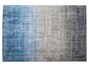 Vloerkleed viscose grijs/blauw 140 x 200 cm ERCIS
