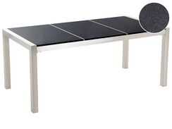 Puutarhapöytä 3-osainen graniittitaso musta 180 x 90 cm GROSSETO Puutarhapöytä 3-osainen graniittitaso musta 180 x 90 cm GROSSETO