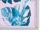 Wandbild mit Rahmen blau / rosa Blättermotiv 30 x 40 cm AGENA_784732