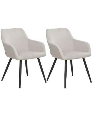 Conjunto de 2 sillas de terciopelo gris pardo CASMALIA