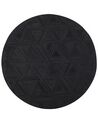 Teppich Kuhfell schwarz ⌀ 140 cm geometrisches Muster Kurzflor KASAR_787083