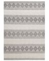 Teppich Wolle beige / grau 160 x 230 cm geometrisches Muster Kurzflor BOZOVA_848514
