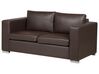 3 Seater Leather Sofa Brown HELSINKI_740895
