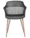 Conjunto de 2 sillas de comedor negro/madera clara BERECA_783805