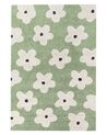 Cotton Kids Rug Floral Pattern 140 x 200 cm Green MOKHVA_906822