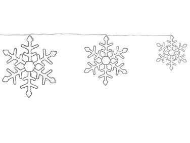 Set of 3 Outdoor LED Hanging Decor Snowflakes 30/39/50 cm Silver LOHELA