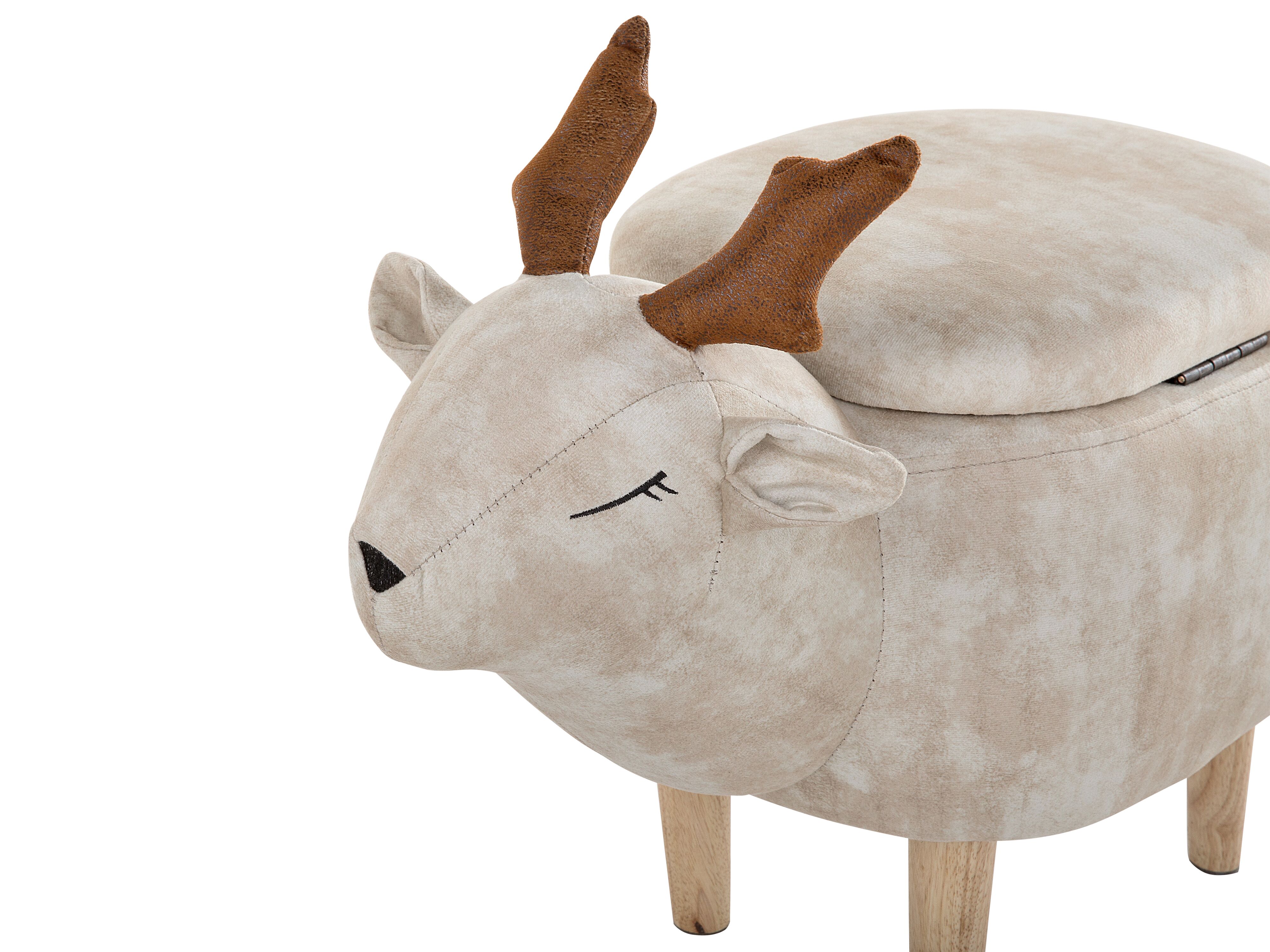 Pufa zwierzak ze schowkiem beżowa REINDEER