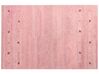 Gabbeh Teppich Wolle rosa 200 x 300 cm Tiermuster Hochflor YULAFI_870296