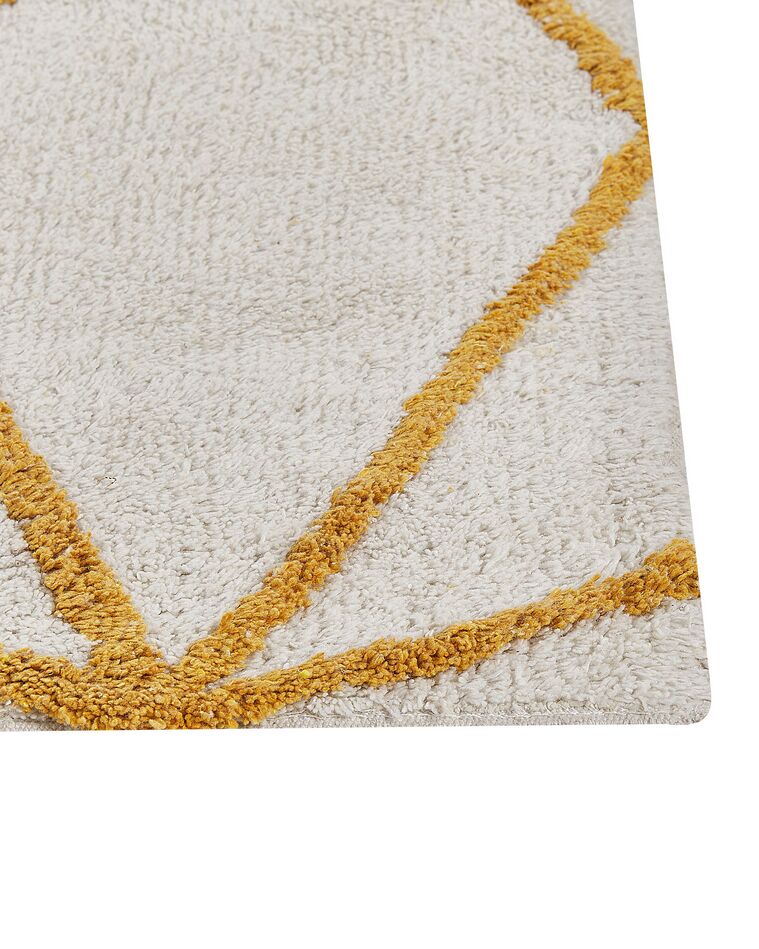 Shaggy Cotton Area Rug 160 x 230 cm OffWhite and Yellow MARAND