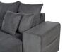Left Hand Jumbo Cord Corner Sofa Bed with Storage Dark Grey LUSPA_898715