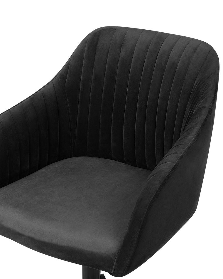 Velvet Desk Chair Black VENICE Beliani.co.uk