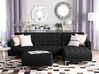 Left Hand Fabric Corner Sofa with Ottoman Graphite Grey ABERDEEN_714829