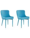 Lot de 2 chaises en tissu bleu clair SOLANO_700364