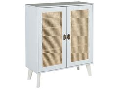 Sivupöytä valkoinen/beige 100 x 80 x 34 cm PARTON Sivupöytä valkoinen/beige 100 x 80 x 34 cm PARTON