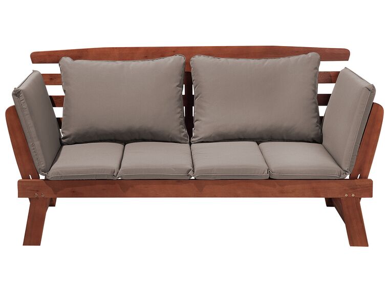 Sofa ogrodowa drewniana 165/210 cm ciemna z regulowanymi podłokietnikami PORTICI _797785