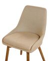 Conjunto de 2 sillas de comedor de poliéster beige arena/madera oscura MELFORT_800014