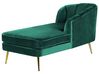 Chaise longue de terciopelo verde esmeralda/dorado izquierdo ALLIER_795610