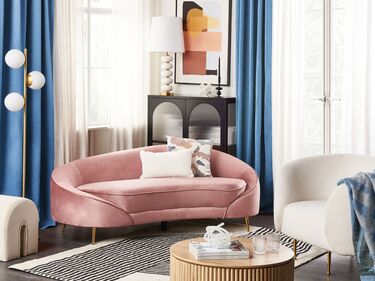 Velvet Sofa Pastel Pink SAVAR