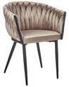 Conjunto de 2 sillas de comedor de terciopelo gris pardo MILAN_914323