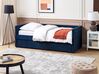 Łóżko wysuwane tapicerowane 90 x 200 cm niebieskie MIMIZAN_843680