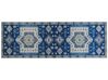 Teppich blau / beige orientalisches Muster 70 x 200 cm Kurzflor PARVAKADLI_831578
