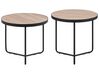 Set di 2 tavolini legno chiaro e nero MELODY_745190