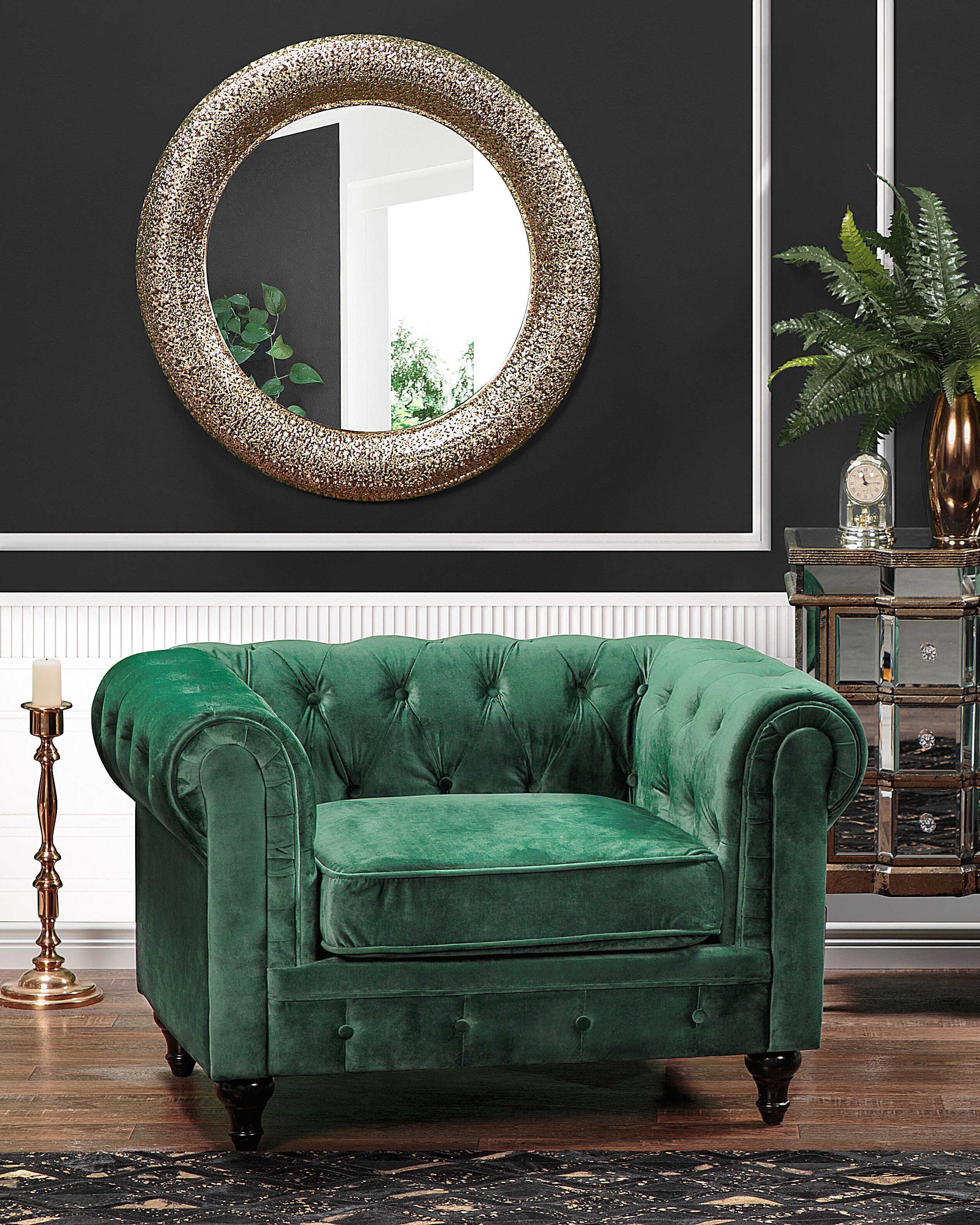 Poltrona em veludo verde CHESTERFIELD
