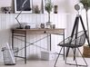 1 Drawer Home Office Desk 120 x 60 cm Dark Wood with Black CASCO_764451