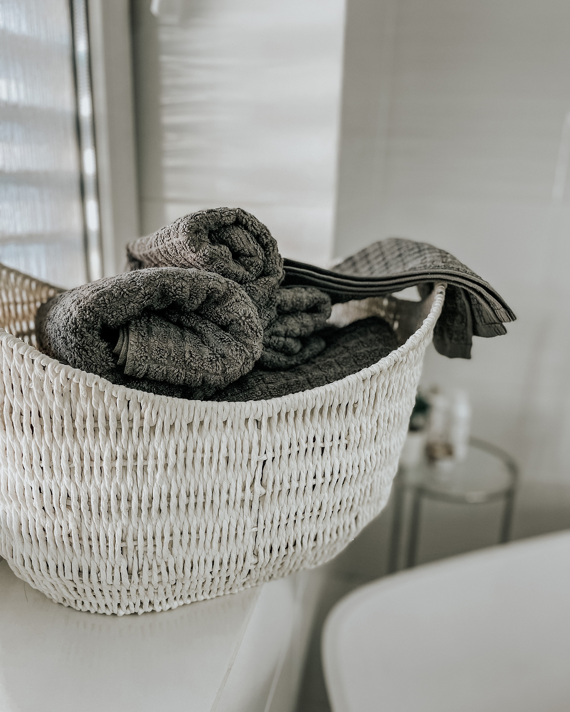 Lot de 11 serviettes de bain en coton gris AREORA_884459