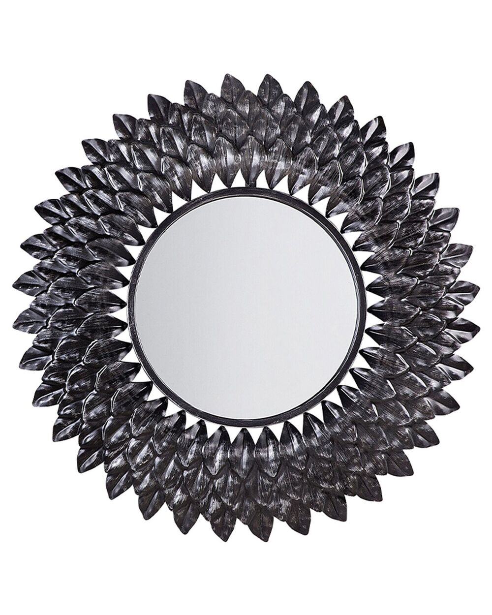 Metal Sunburst Wall Mirror ø 70 cm Silver LARRAU Beliani.co.uk