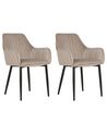 Conjunto de 2 sillas de comedor en terciopelo gris pardo WELLSTON_901828