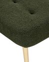 Boucle Wingback Chair with Footstool Dark Green VEJLE II_901582