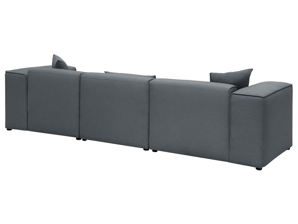 Left Hand Fabric Corner Sofa Dark Grey DOLVA Beliani.co.uk