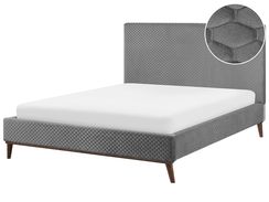 Parisänky sametti vaaleanharmaa 180 x 200 cm BAYONNE Parisänky sametti vaaleanharmaa 180 x 200 cm BAYONNE