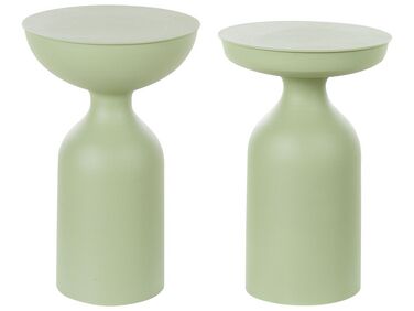 Set of 2 Metal Side Tables Green COTA/TENJO