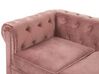 3 Seater Velvet Fabric Sofa Pink CHESTERFIELD_778825