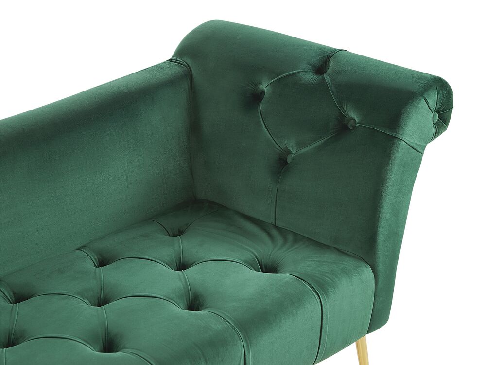 Velvet Chaise Lounge Green NANTILLY Beliani.co.uk