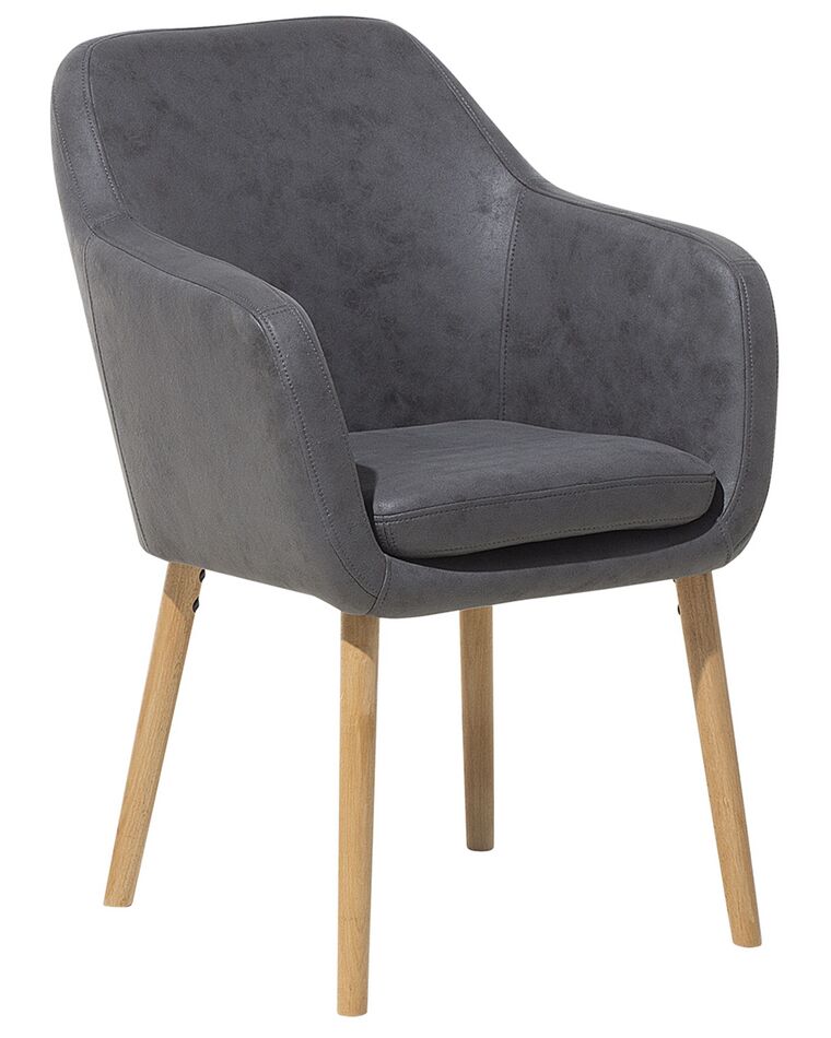  Faux Leather Dining Chair Grey YORKVILLE_693065