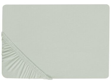 Drap-housse en coton 180 x 200 cm vert clair JANBU