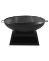 Braséro de jardin en acier noir avec grille barbecue SEMERU_763765